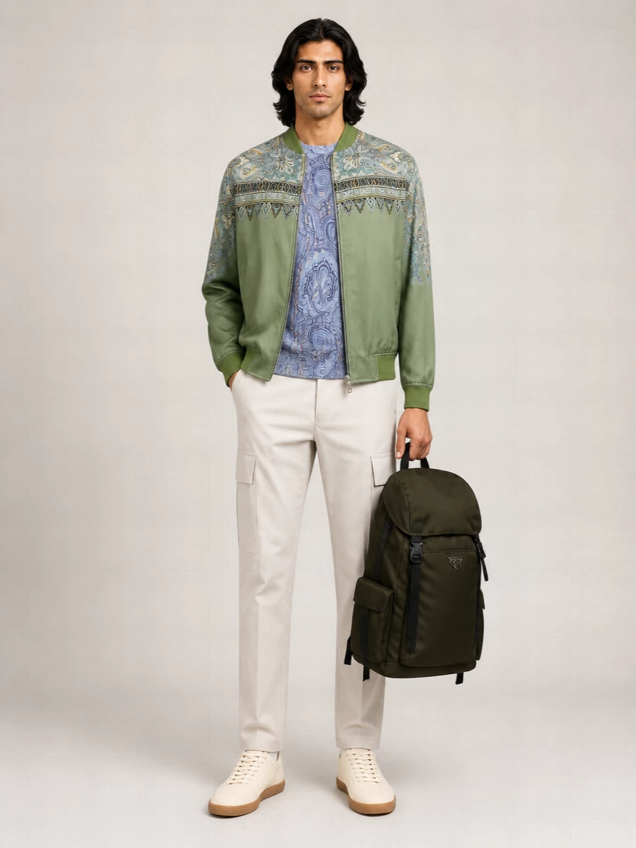 Etro Silk Printed Bomber Jacket