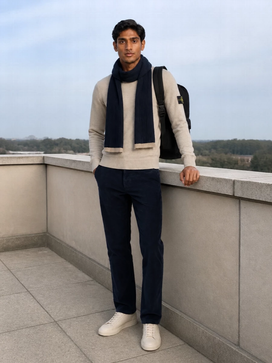 Stone island knit navy corduroy prada sneakers