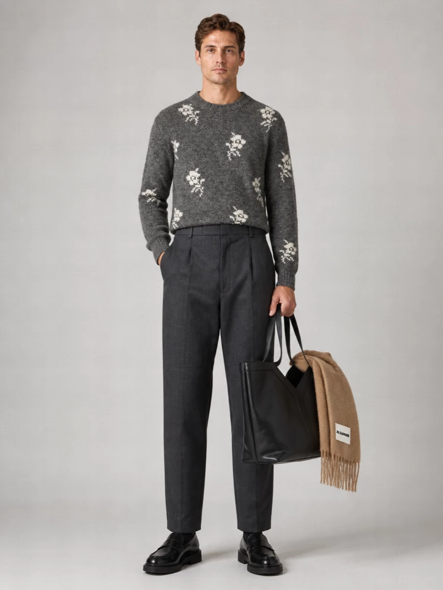 Jil Sander Alpaca-Blend Crewneck Long-Sleeve Jumper