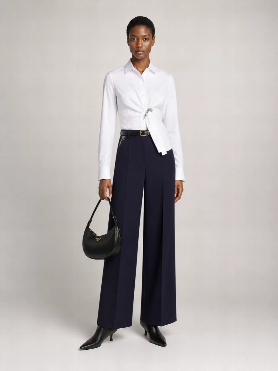 Prada Wool Wide-Leg Trousers