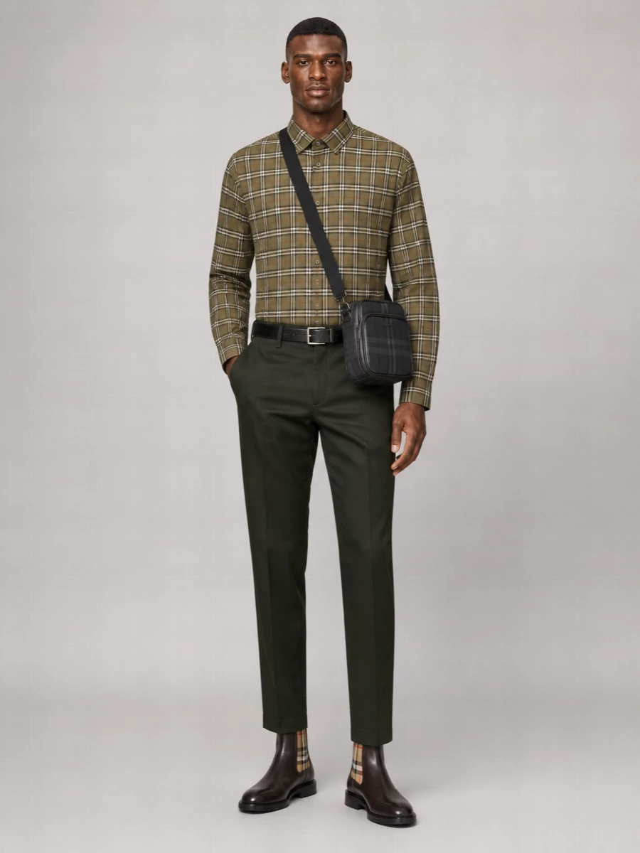 Burberry Checked Cotton Casual Shirt