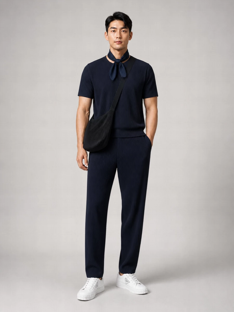Homme Plisse Issey Miyake Pleated Straight-Leg Trousers