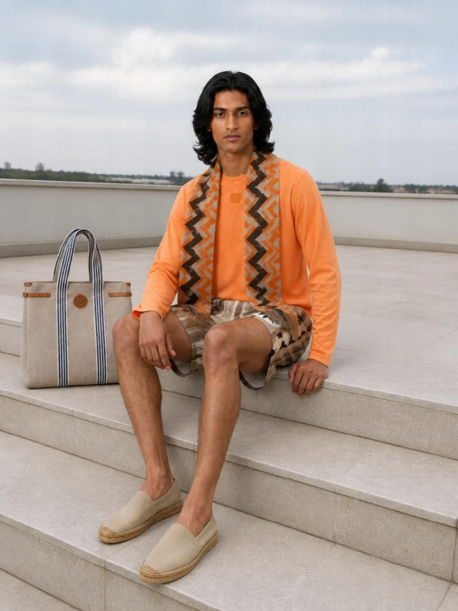 Loewe swim shorts espadrilles canvas tote