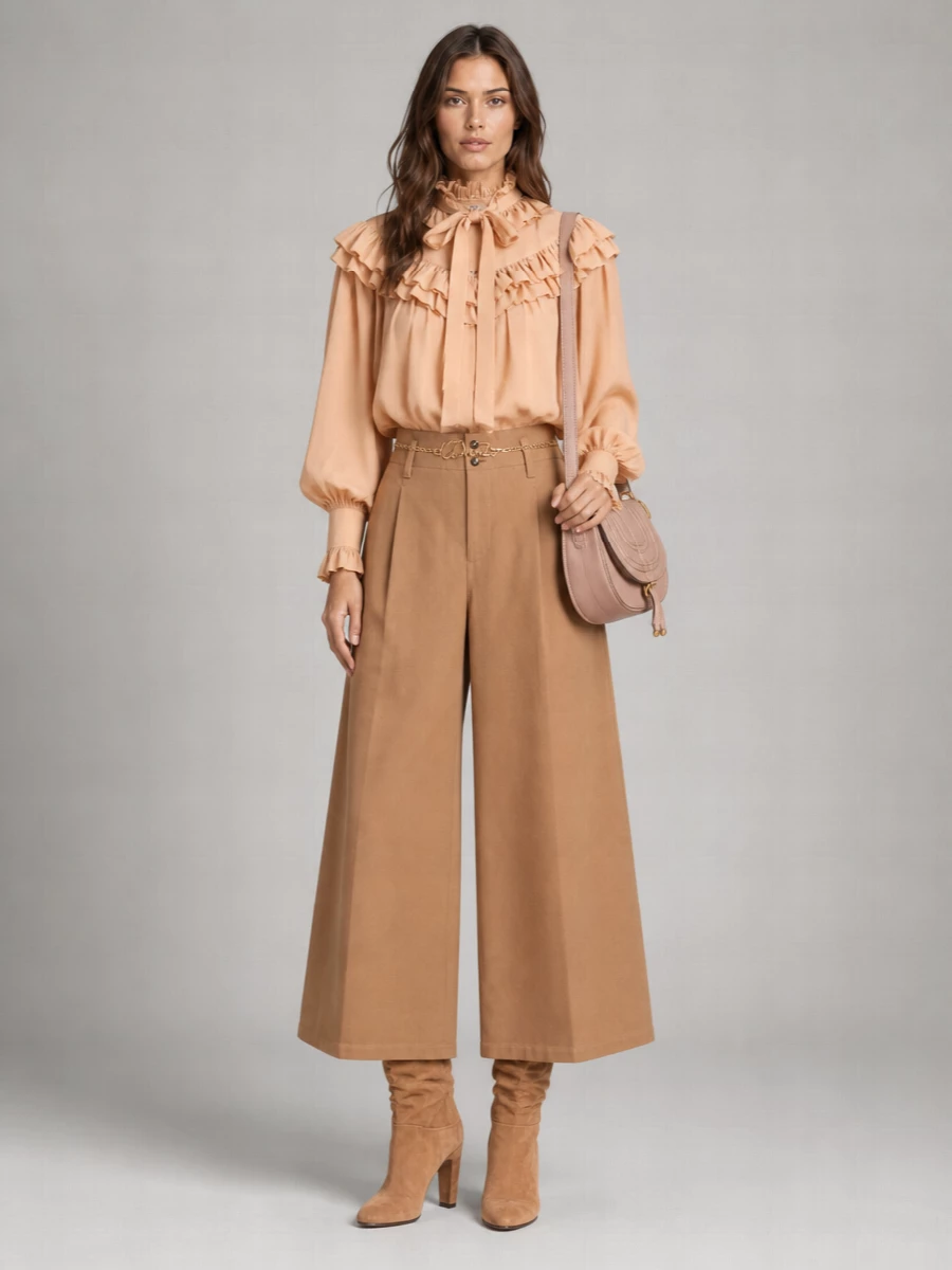 Chloé Silk Oversized Ruffled Blouse