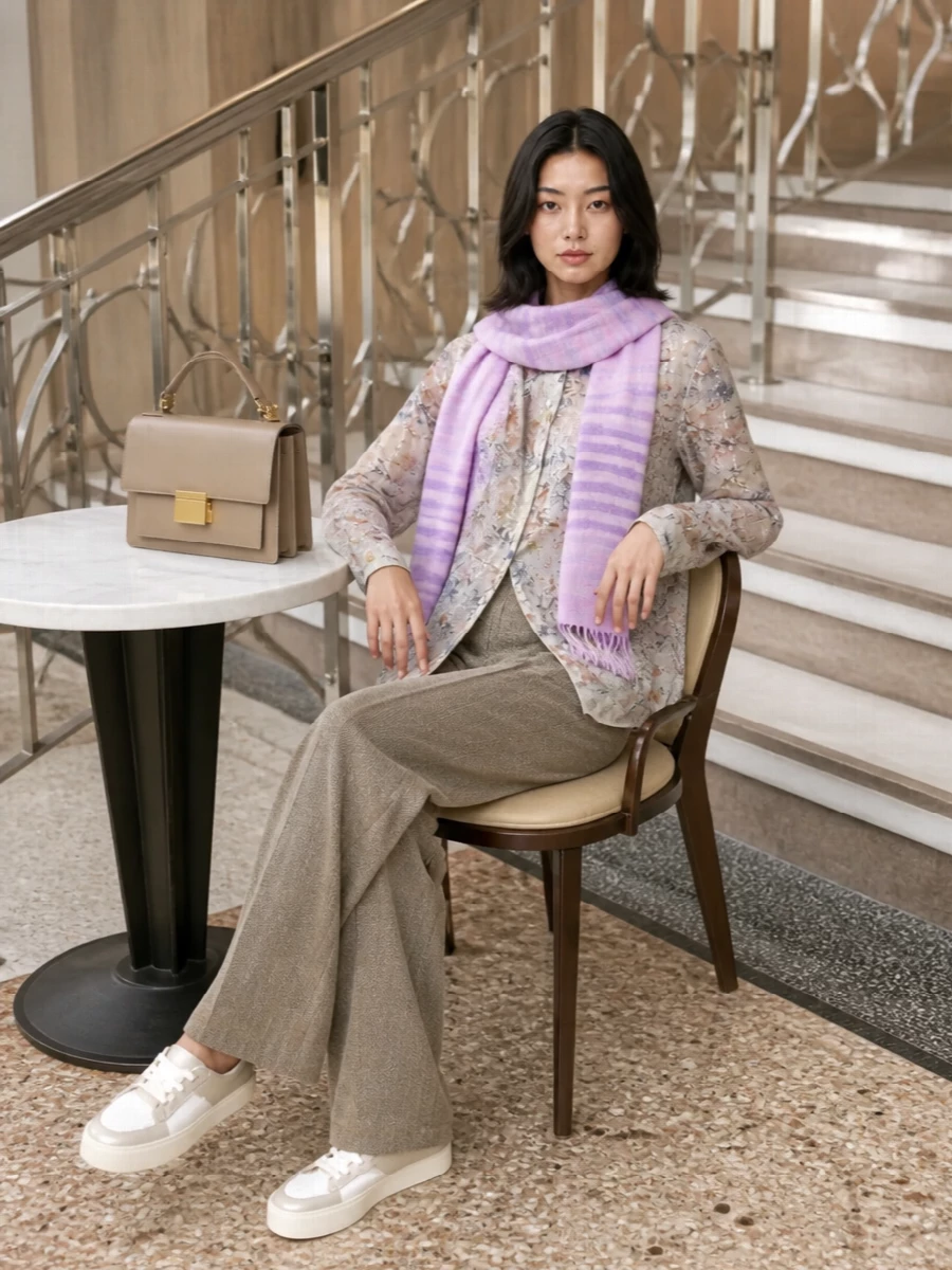 Golden goose sequin shirt taupe tailored trouser
