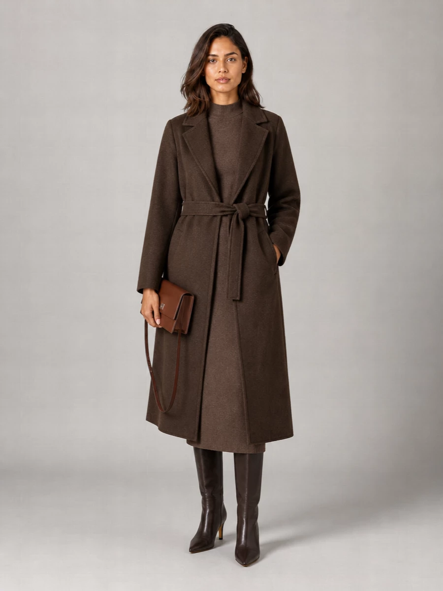 S Max Mara Wool Yak Belted Coat