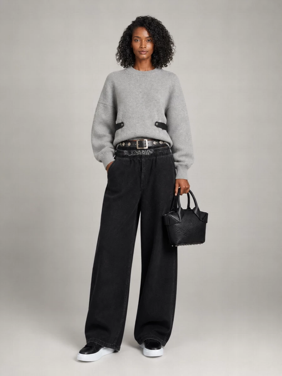 Alexander Wang Denim Relaxed-Fit Wide-Leg Pants