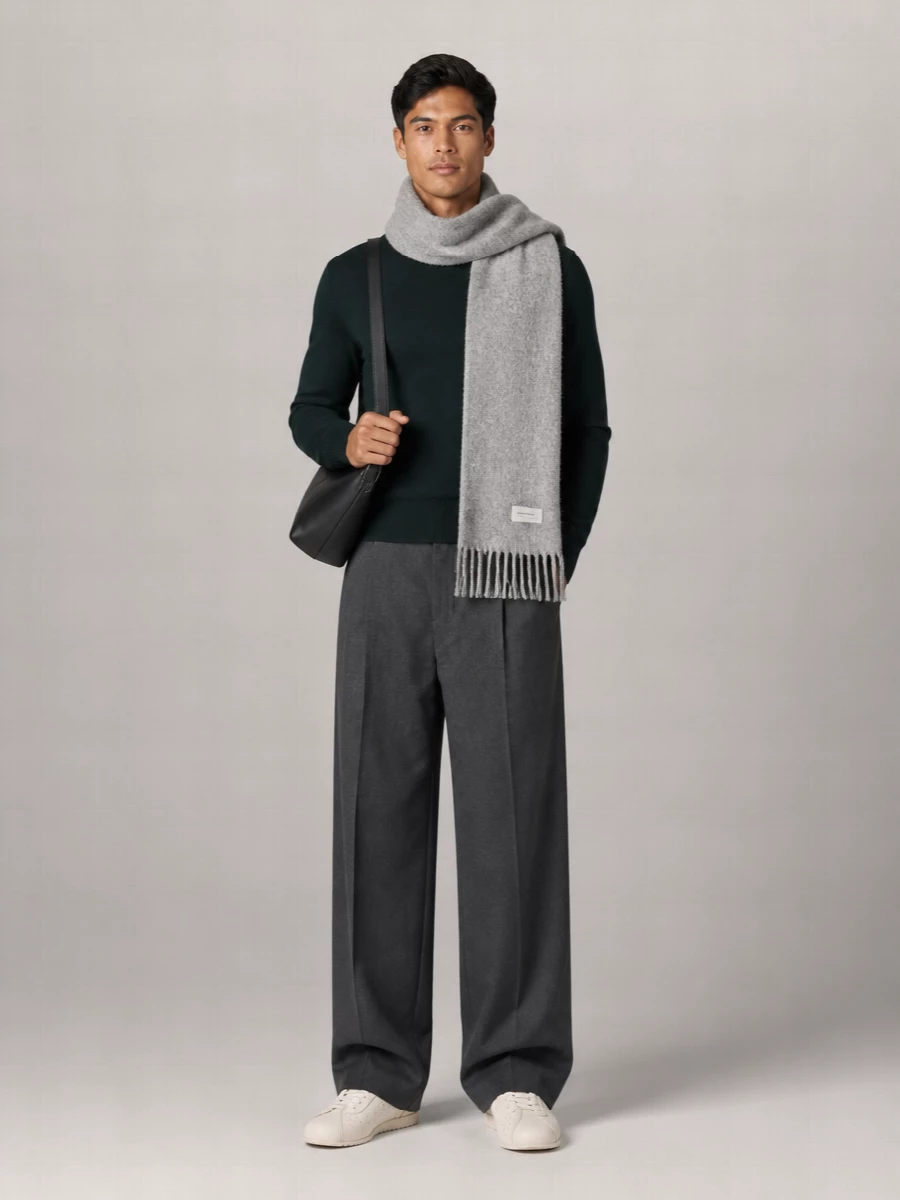 Ami Paris Merino Wool Round Neck Sweater