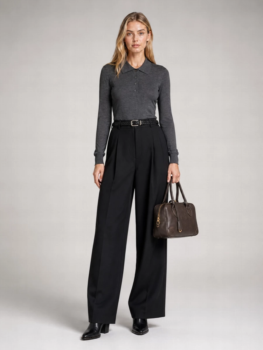 Golden Goose merino wool long-sleeve polo jumper