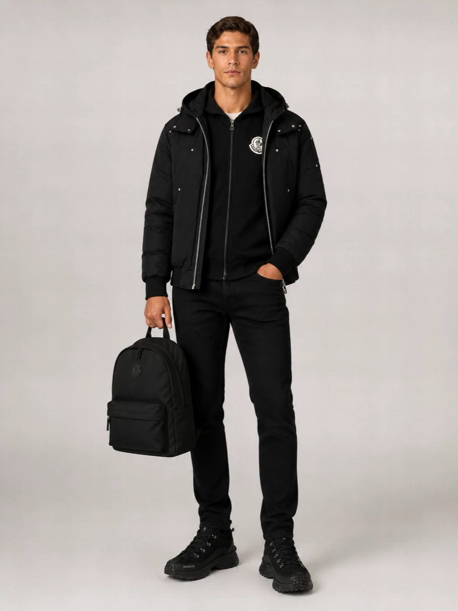 Moose Knuckles Down Hooded Bomber Jacket