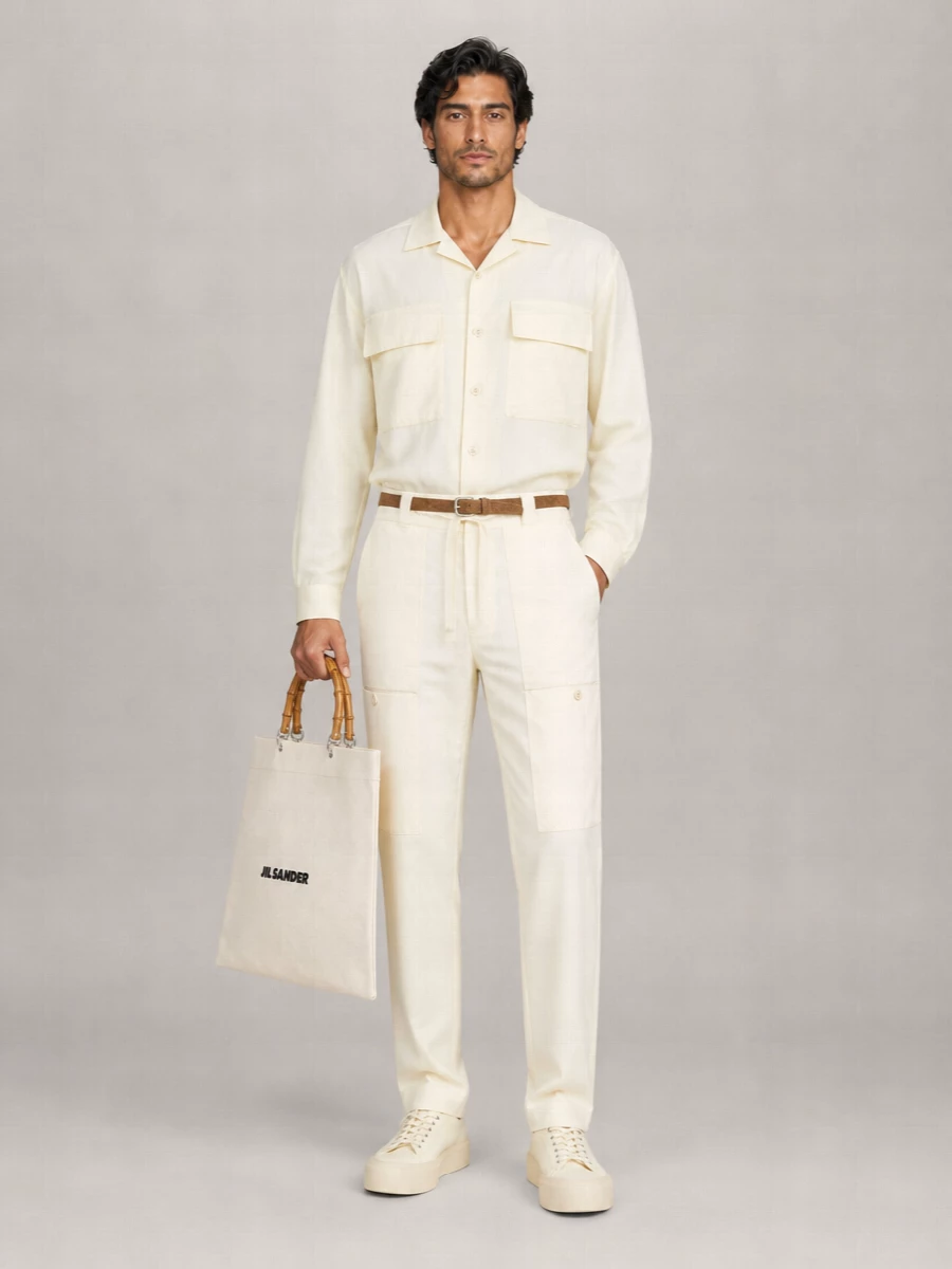 Jil Sander Cotton Straight-Leg Cargo Trousers