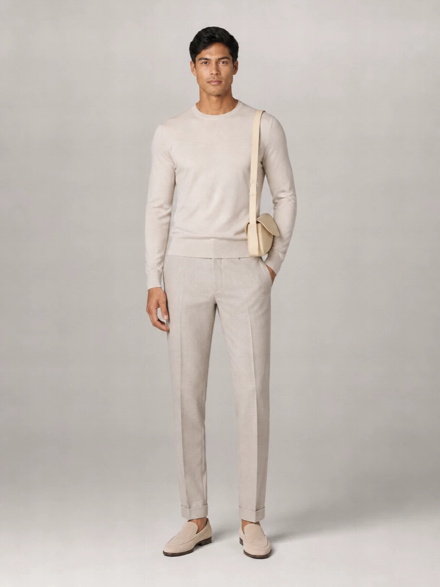 John Smedley Cotton Crewneck Long-Sleeve T-Shirt