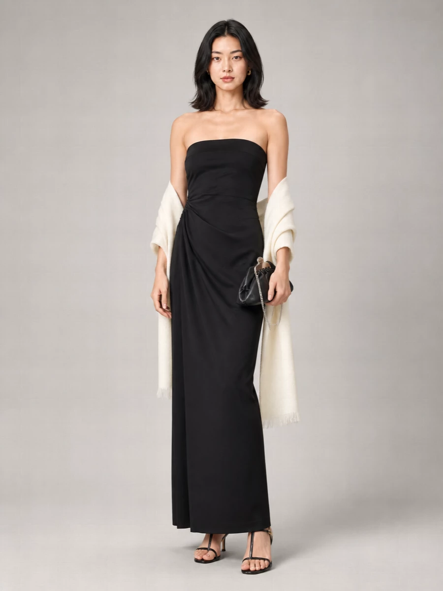 Max Mara Silk Bustier Maxi Dress
