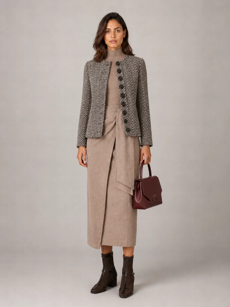 Emporio Armani Textured Single-Breasted Coat