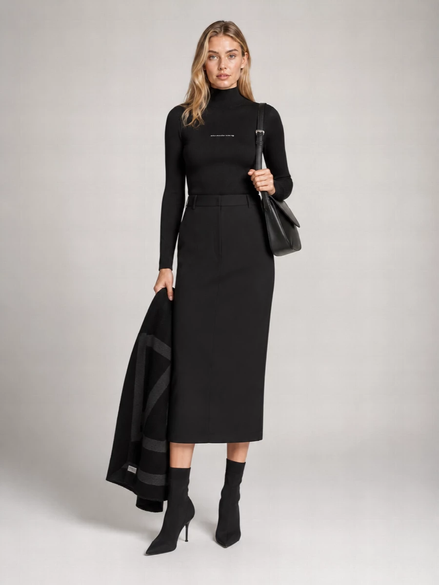 Alexander Wang Ribbed Turtleneck Long-Sleeve Top
