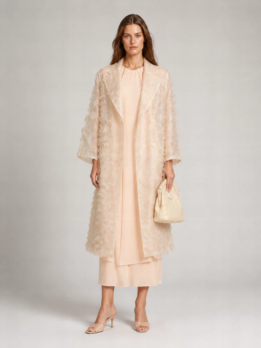 Max Mara Silk Knee-Length Coat