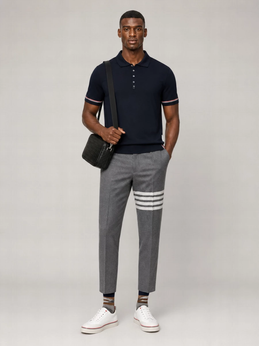 Thom Browne Cotton Short-Sleeve Polo Shirt