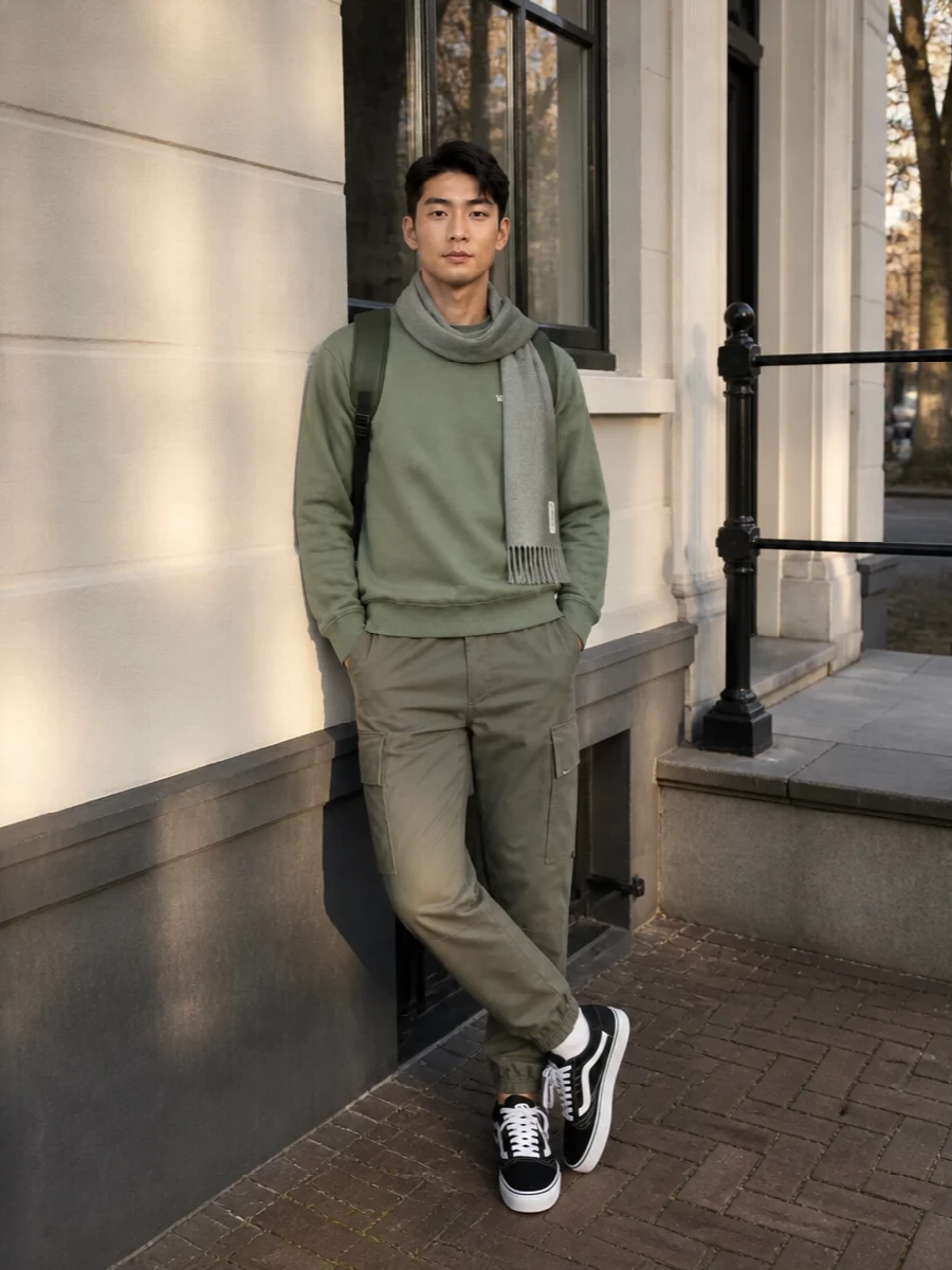 Vans sage sweatshirt cargo joggers vans sneakers