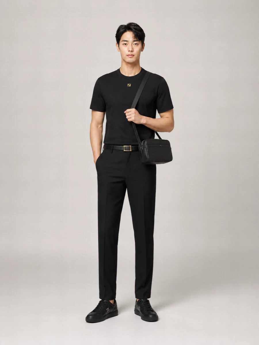 Fendi Cotton Regular-Fit Logo-Embroidered T-Shirt