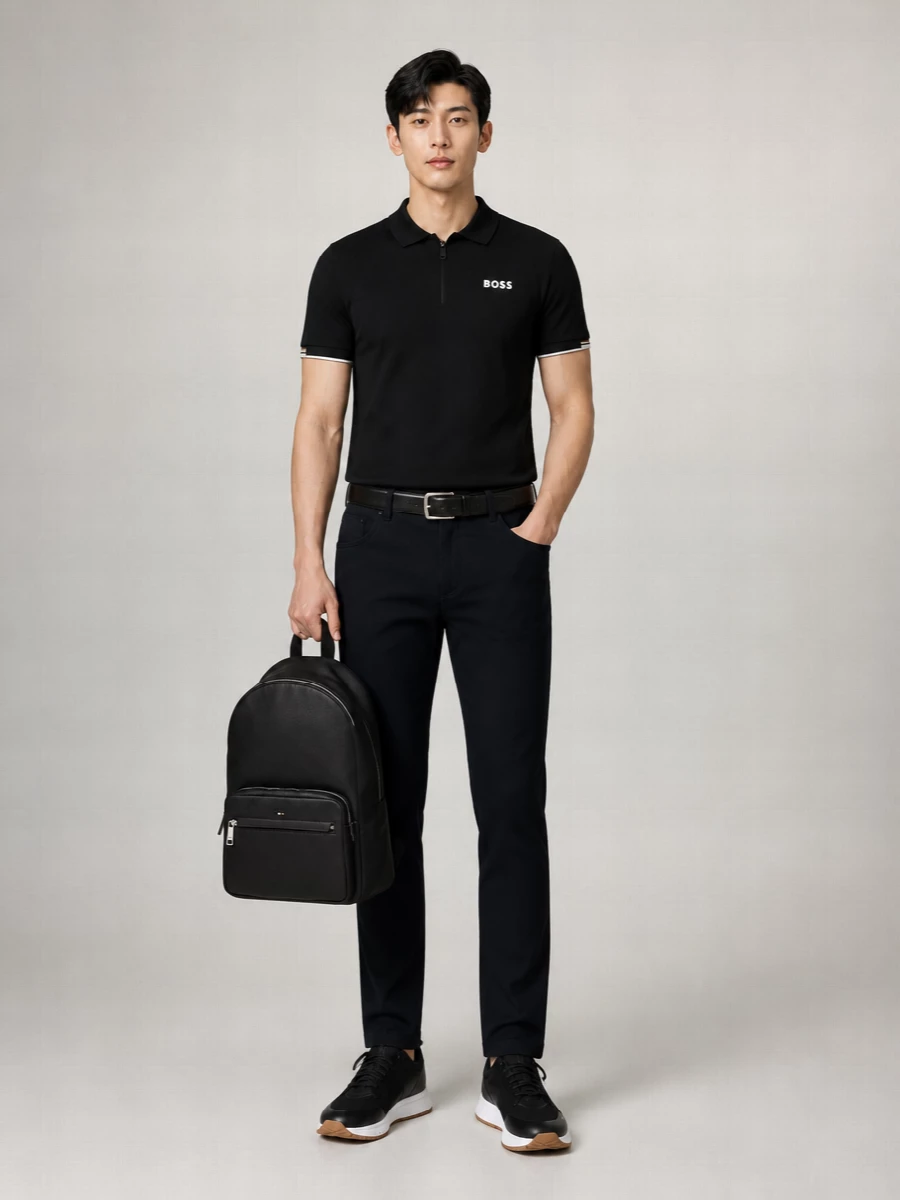 Boss Short-Sleeve Zip Polo Shirt