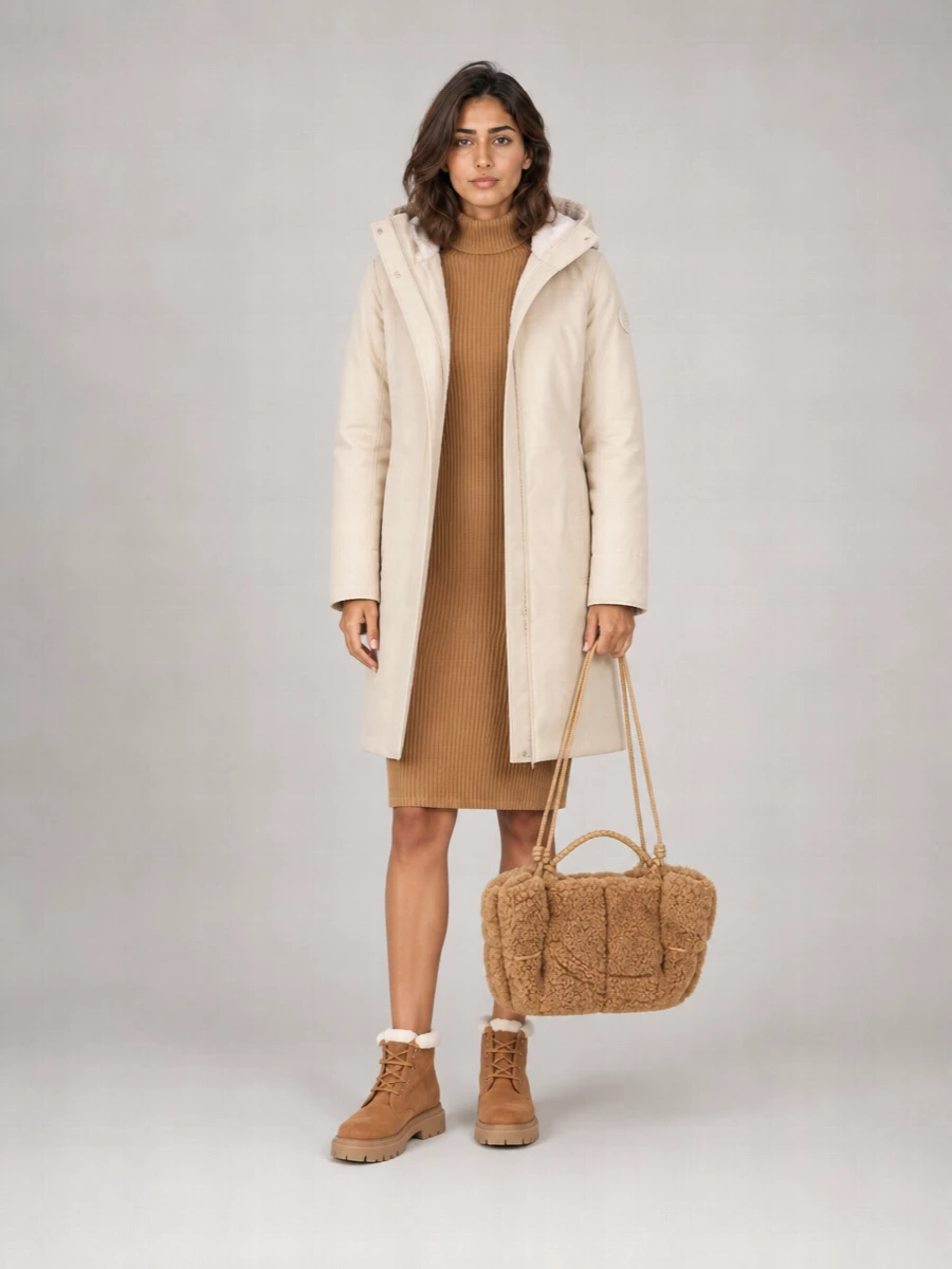 Woolrich Down Faux Fur Trimmed Parka Coat