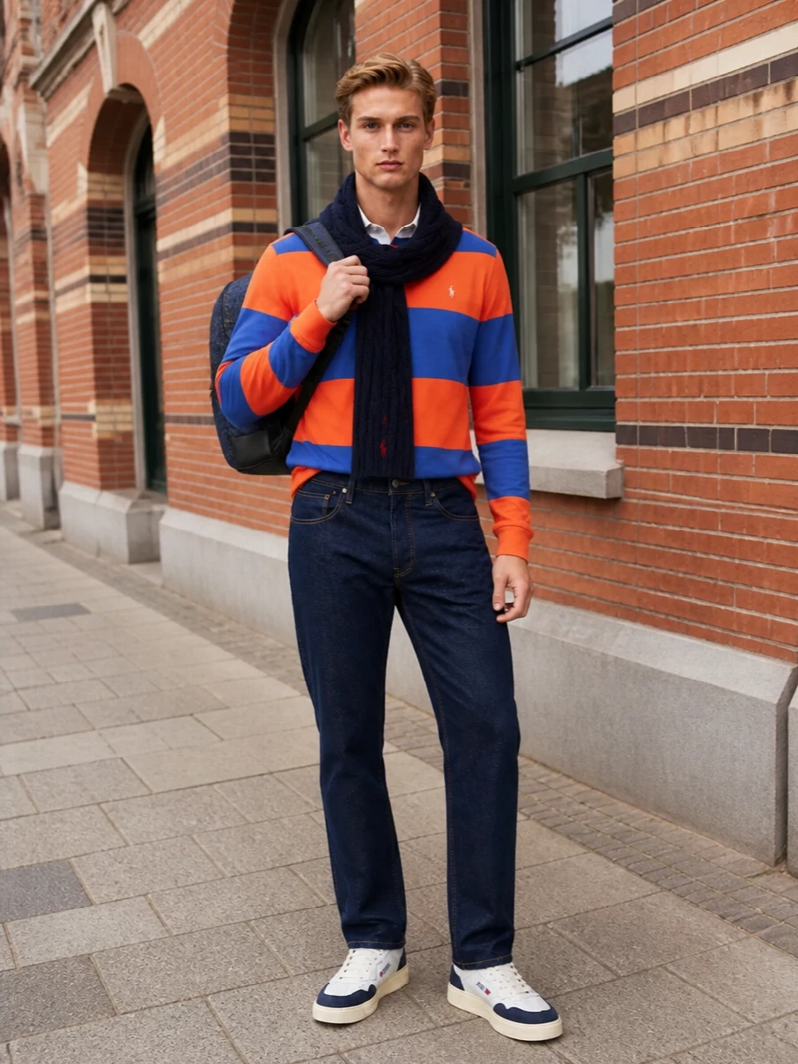 Polo ralph lauren rugby dark jeans autry sneakers