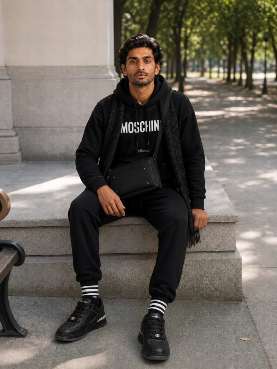 Moschino hoodie gucci joggers versace sneakers