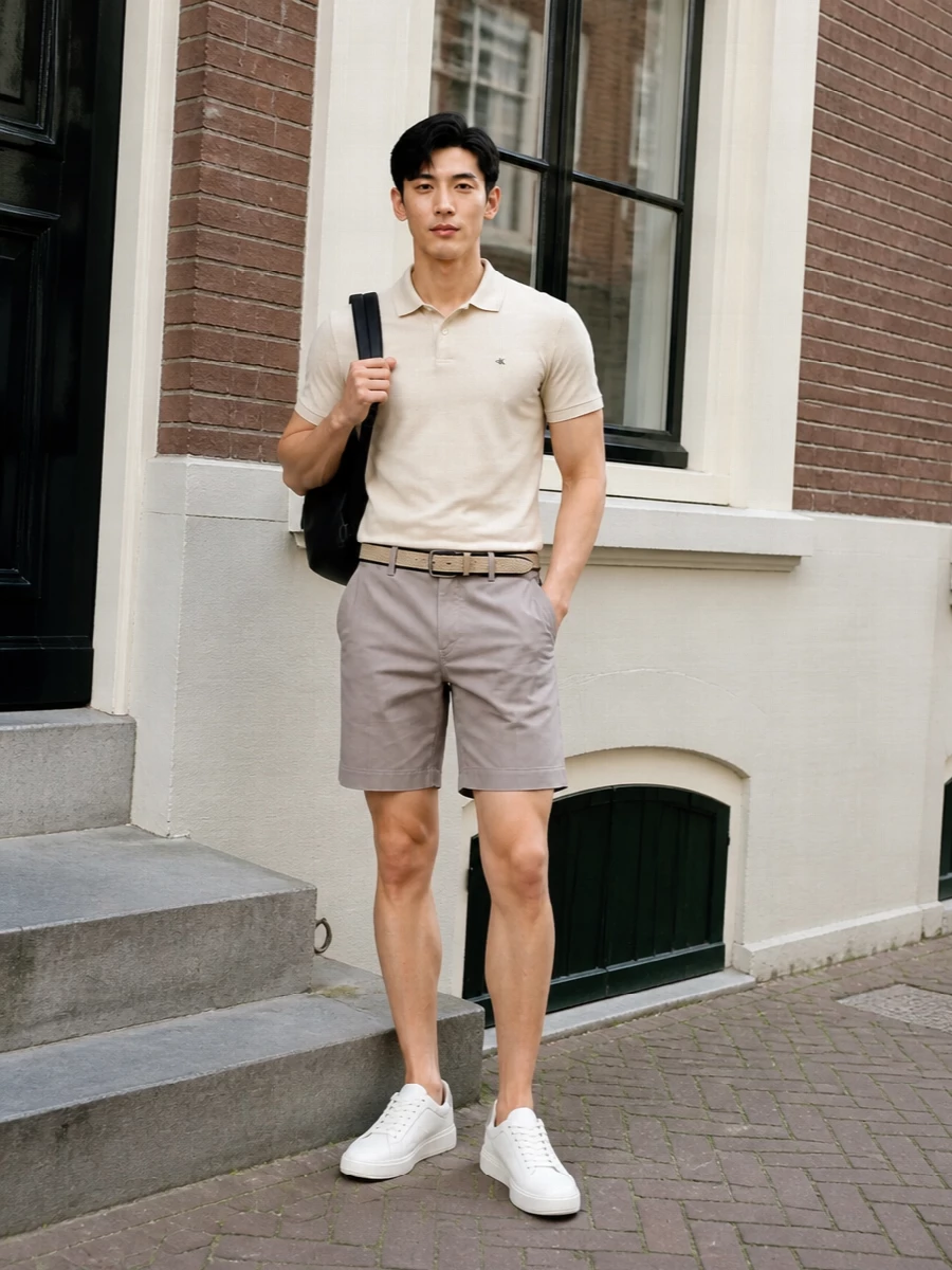 Calvin klein polo ralph lauren chino shorts outfit
