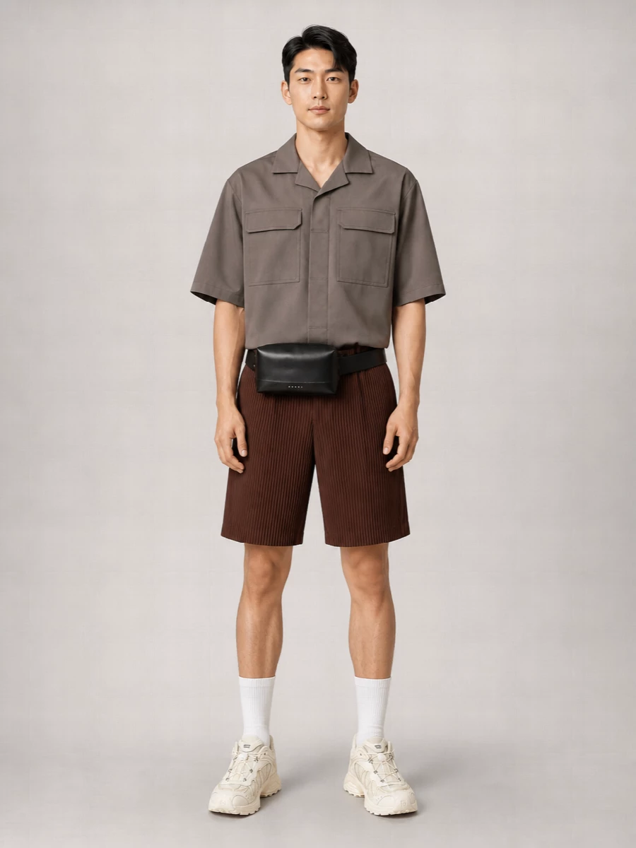 Homme Plisse Issey Miyake Pleated Cropped Trousers