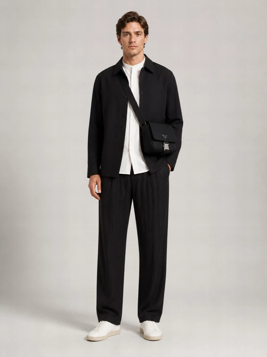 Giorgio Armani Chevron Viscose Shirt Jacket