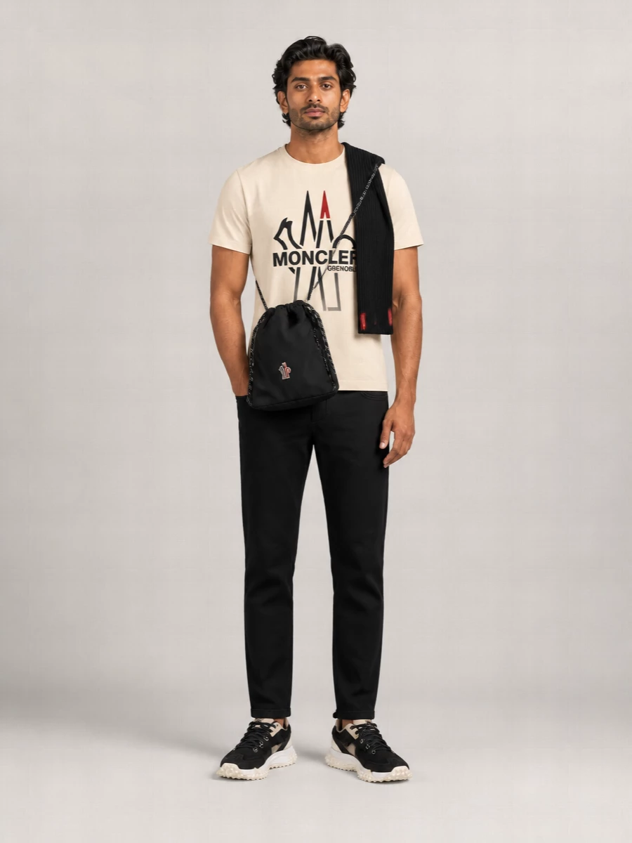 Moncler Grenoble Cotton Logo Print Short Sleeve T-Shirt