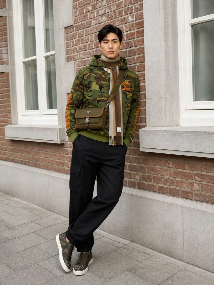 Gallery dept camo hoodie off white cargo outfit