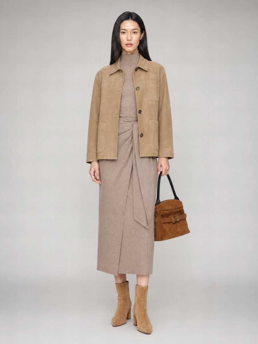 Weekend Max Mara Leather Single Breasted Coat