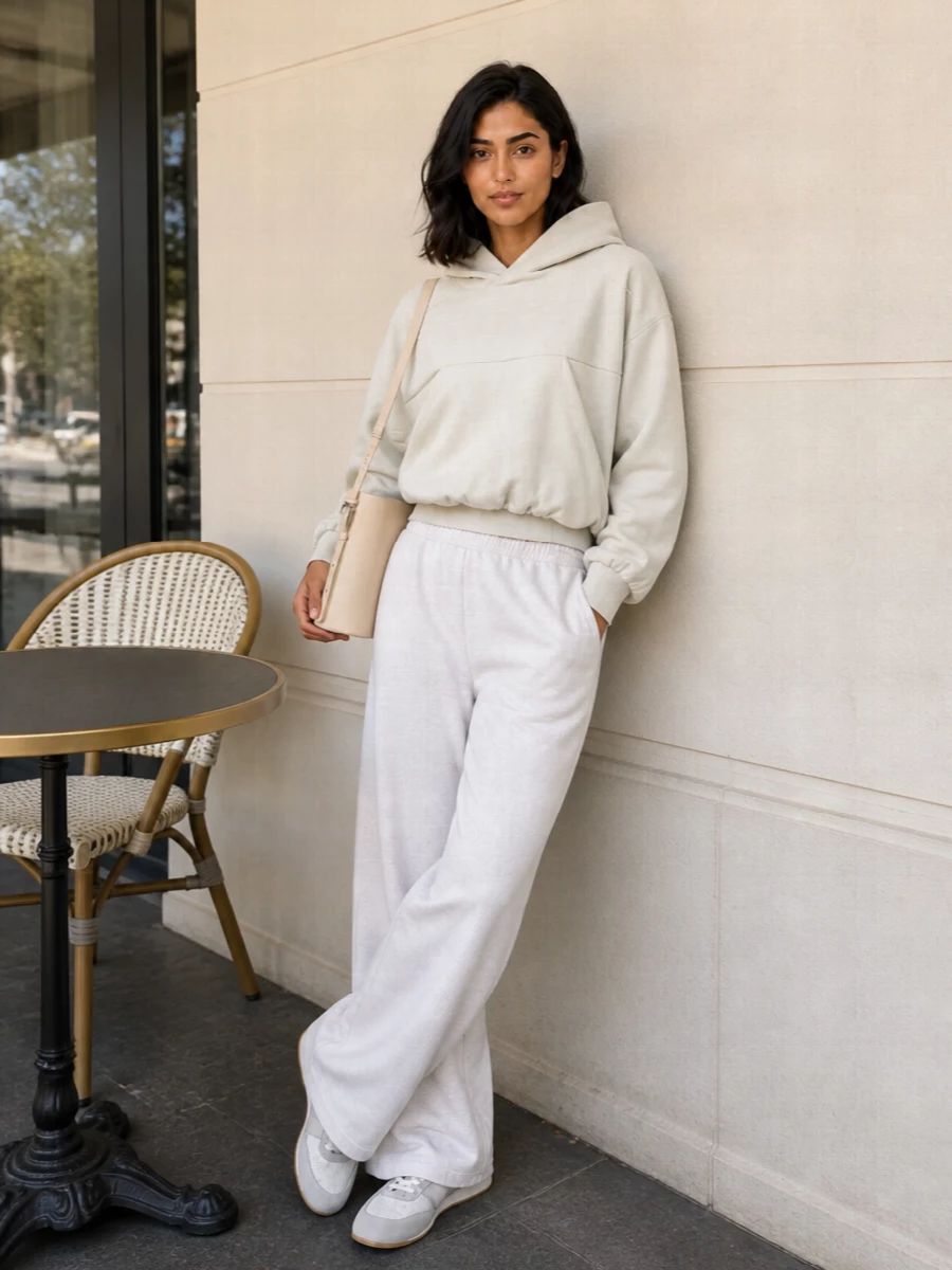 Entire studios wide leg pants hoodie sneakers