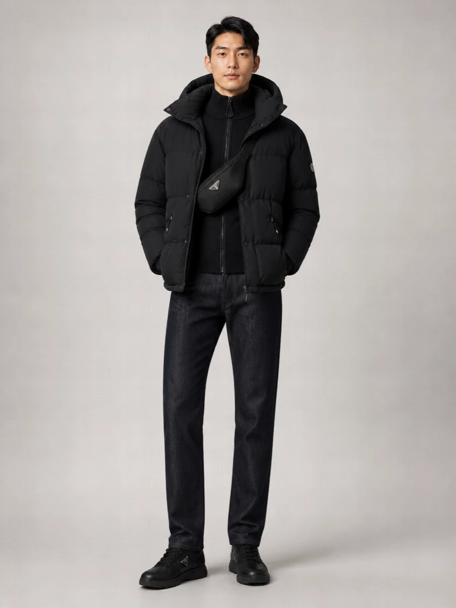 Moncler Nylon Hooded Padded Ski Jacket