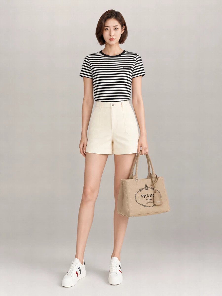 Prada Canvas Mini Jardinière Handbag Top Handles