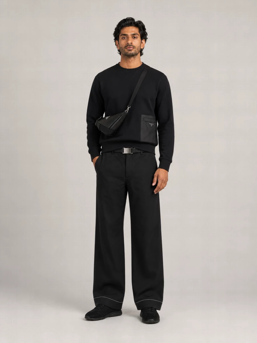 Prada Silk Wide-Leg Trousers