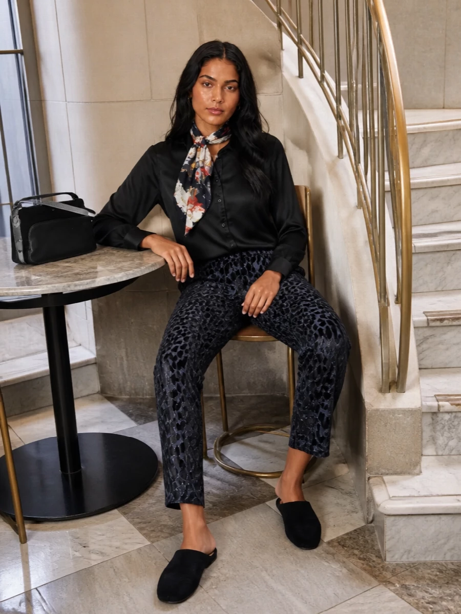 Pierre louis mascia satin shirt leopard pants
