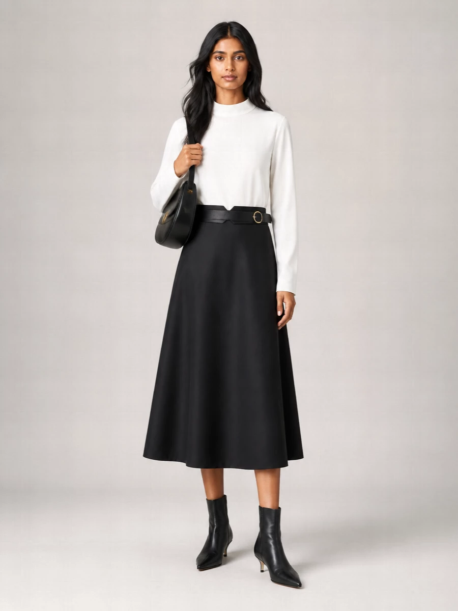Marni Polyamide A-Line Midi Skirt