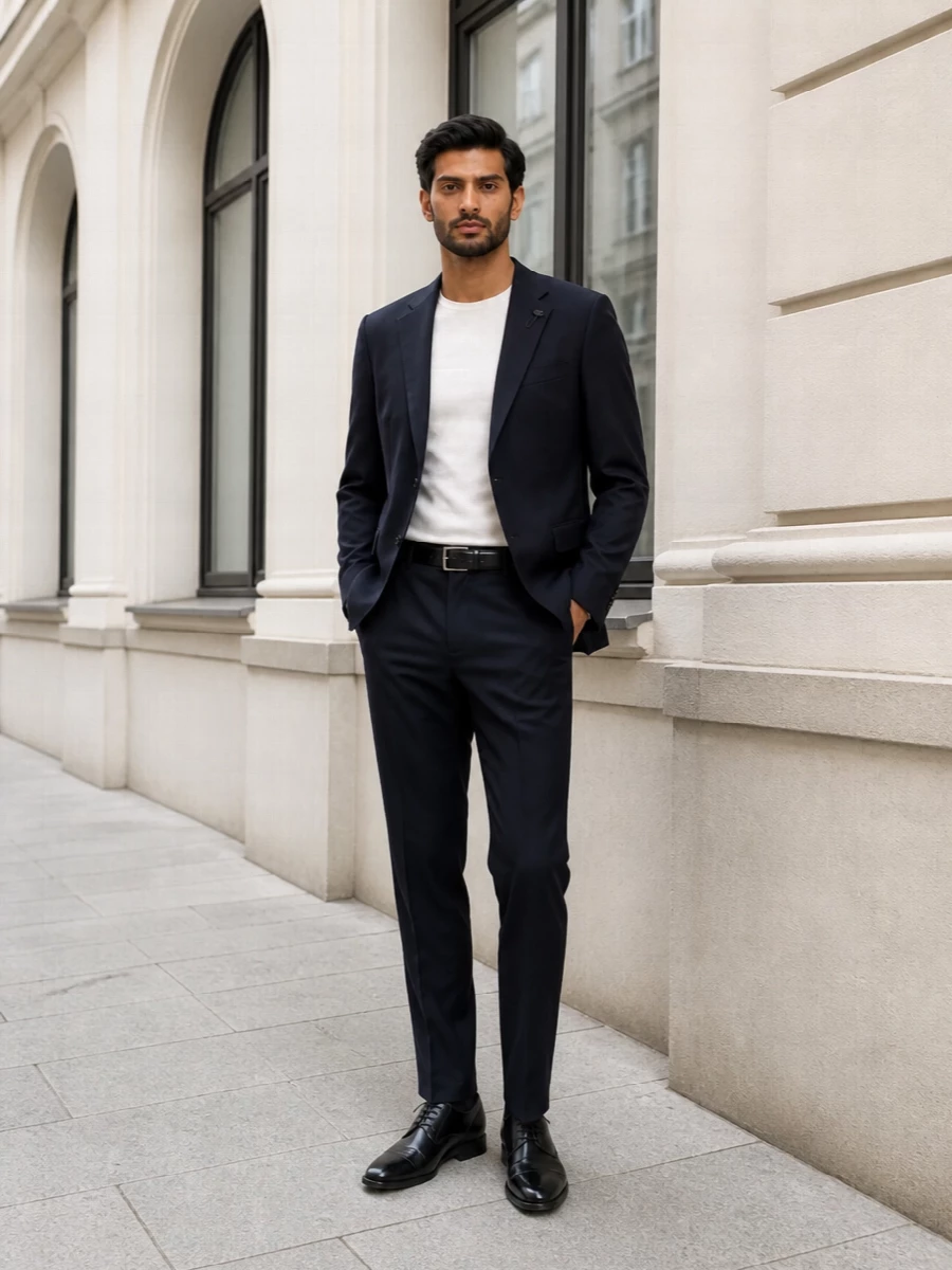 Lardini navy suit tods derby ferragamo bag