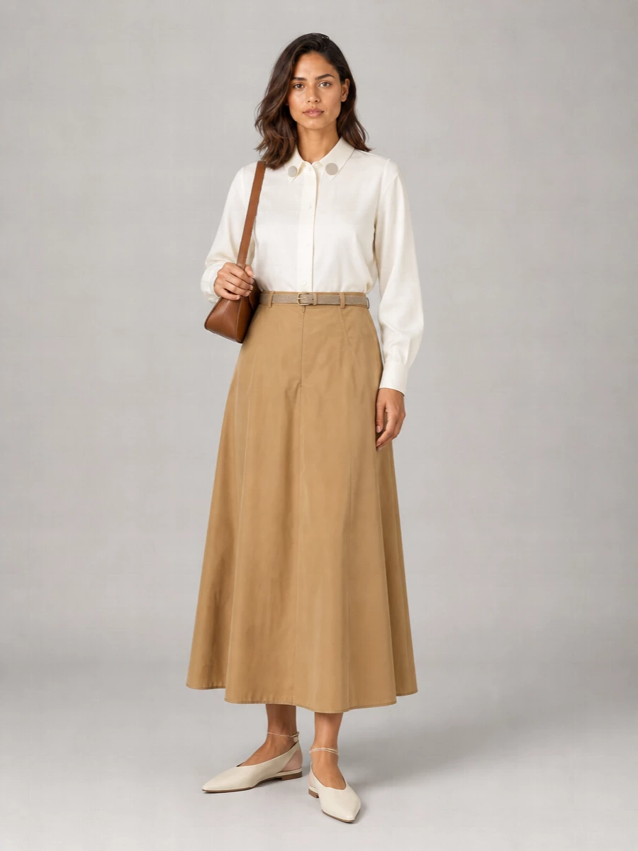 Jil Sander Long Flared Skirt