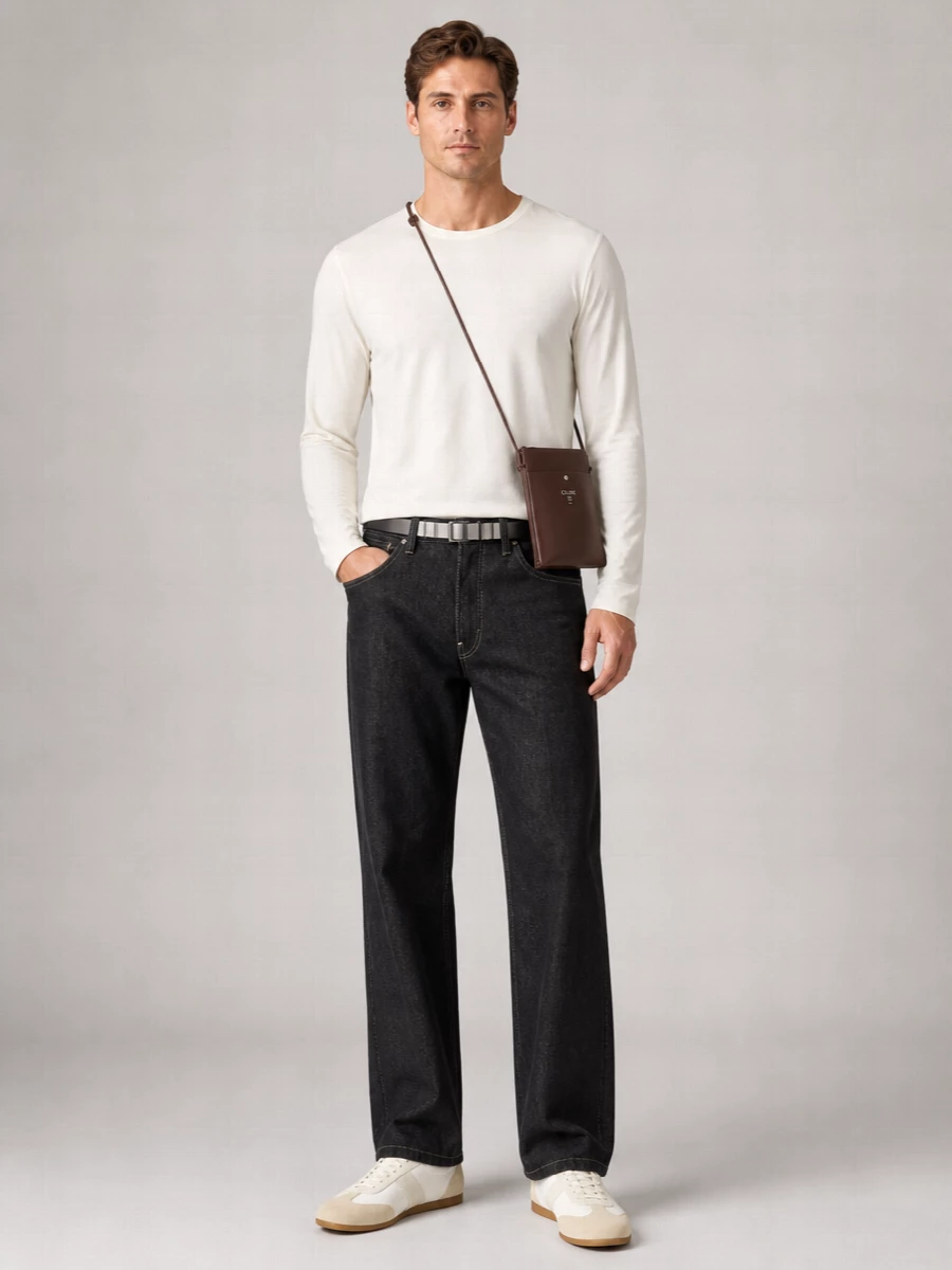 Lemaire Studded Wide-Leg Jeans