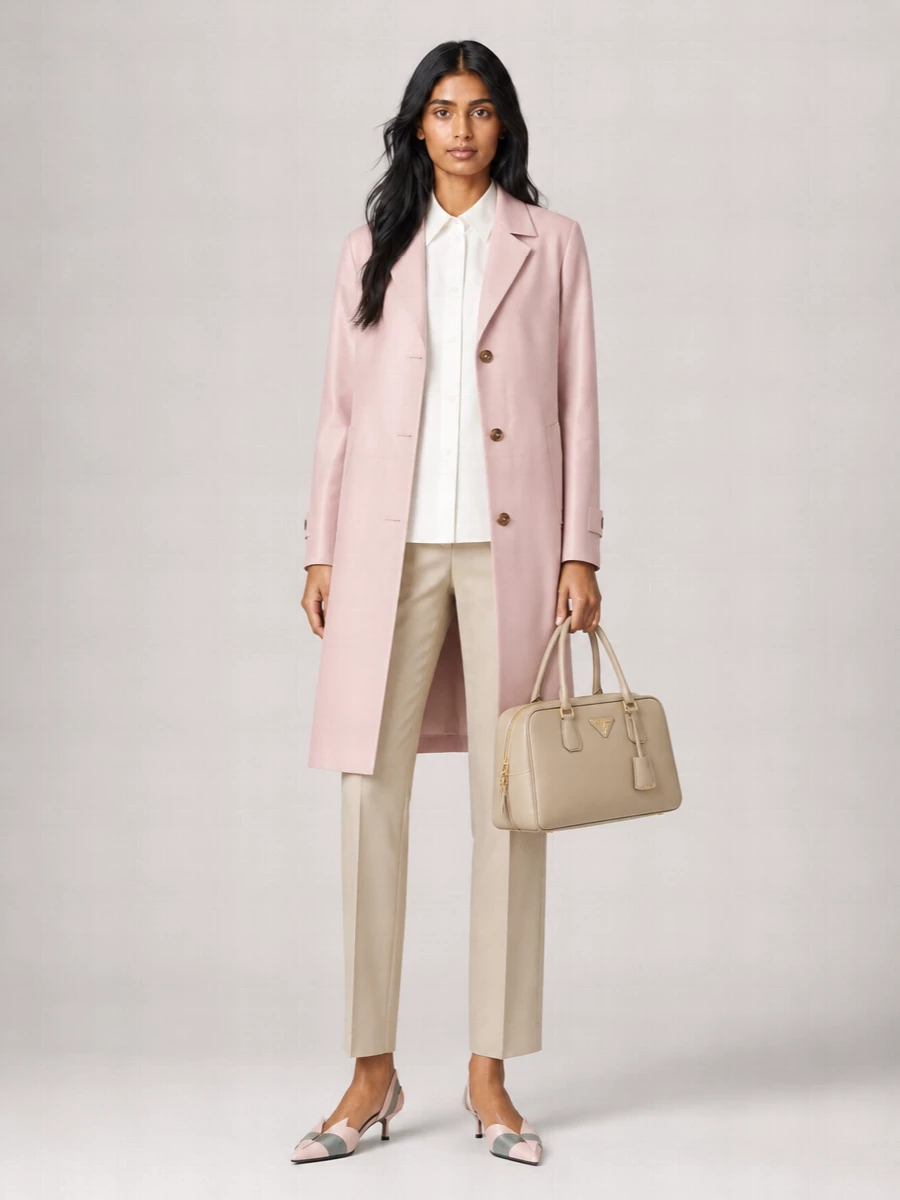 Prada Leather Single-Breasted Fitted Jacket