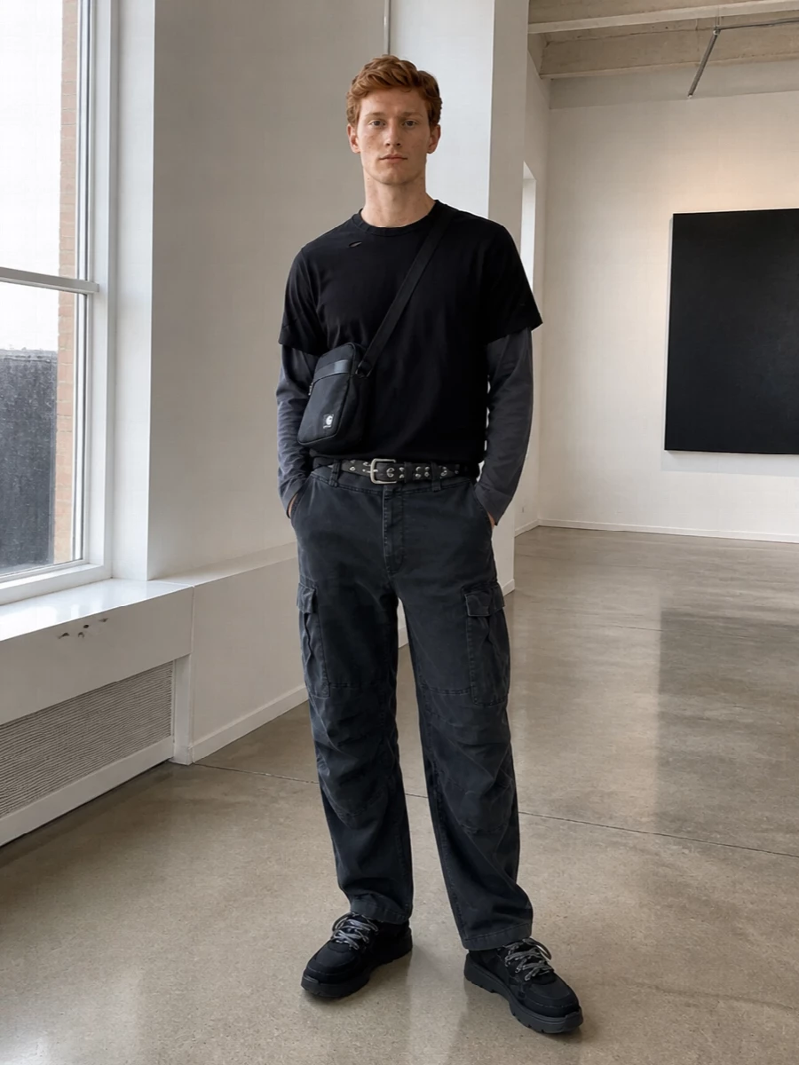 Gimaguas layered tee diesel cargo pants outfit