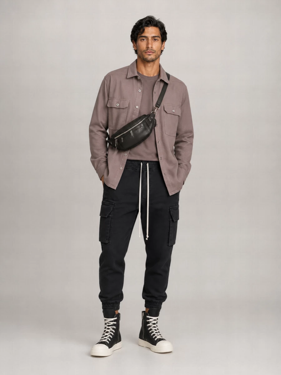 Rick Owens Drkshdw Denim High-Top Sneakers