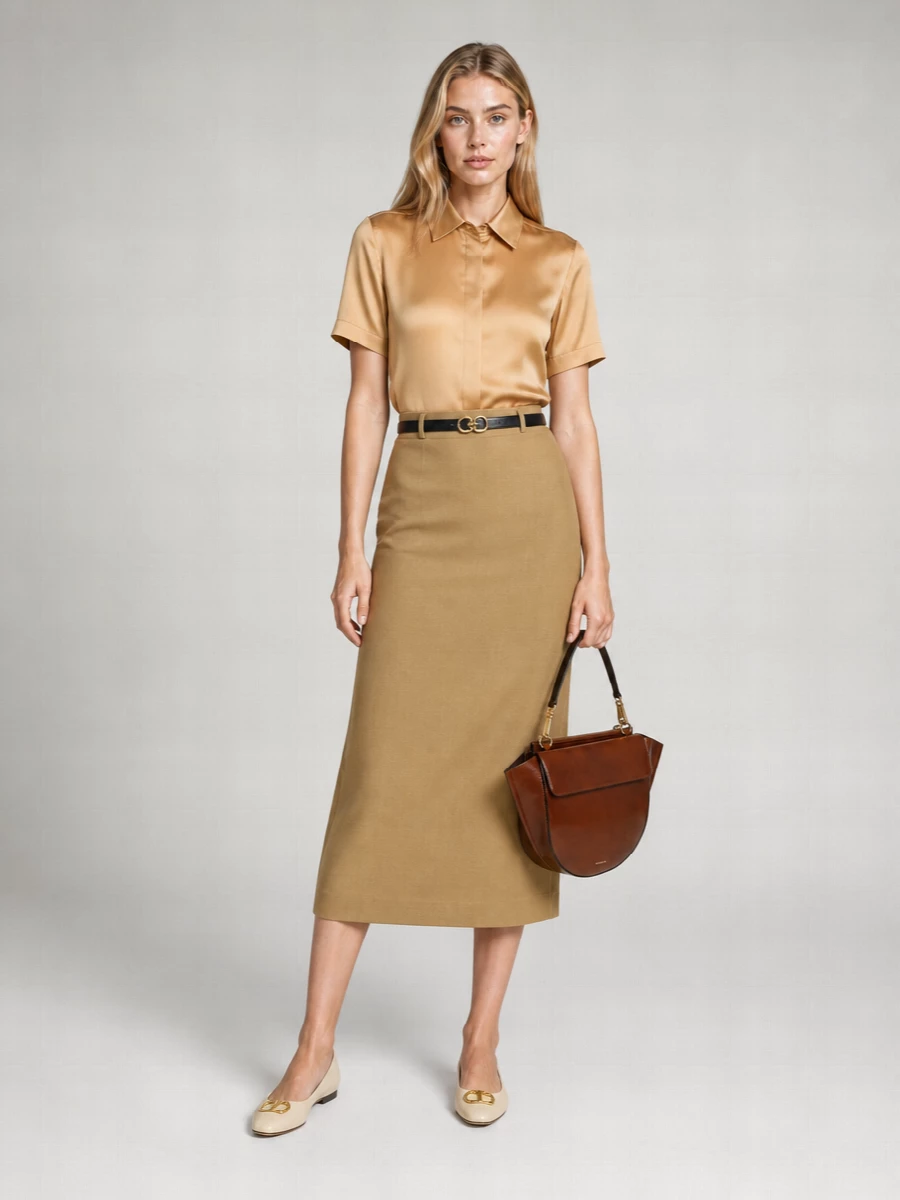 Max Mara Linen Veranda Midi Pencil Skirt