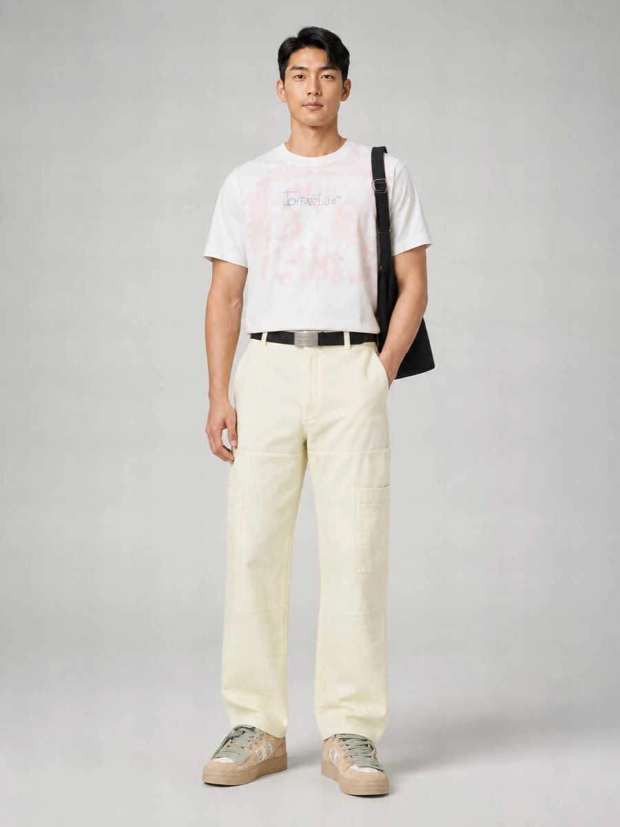 Off-White Suede Leather Low-Top Sneakers