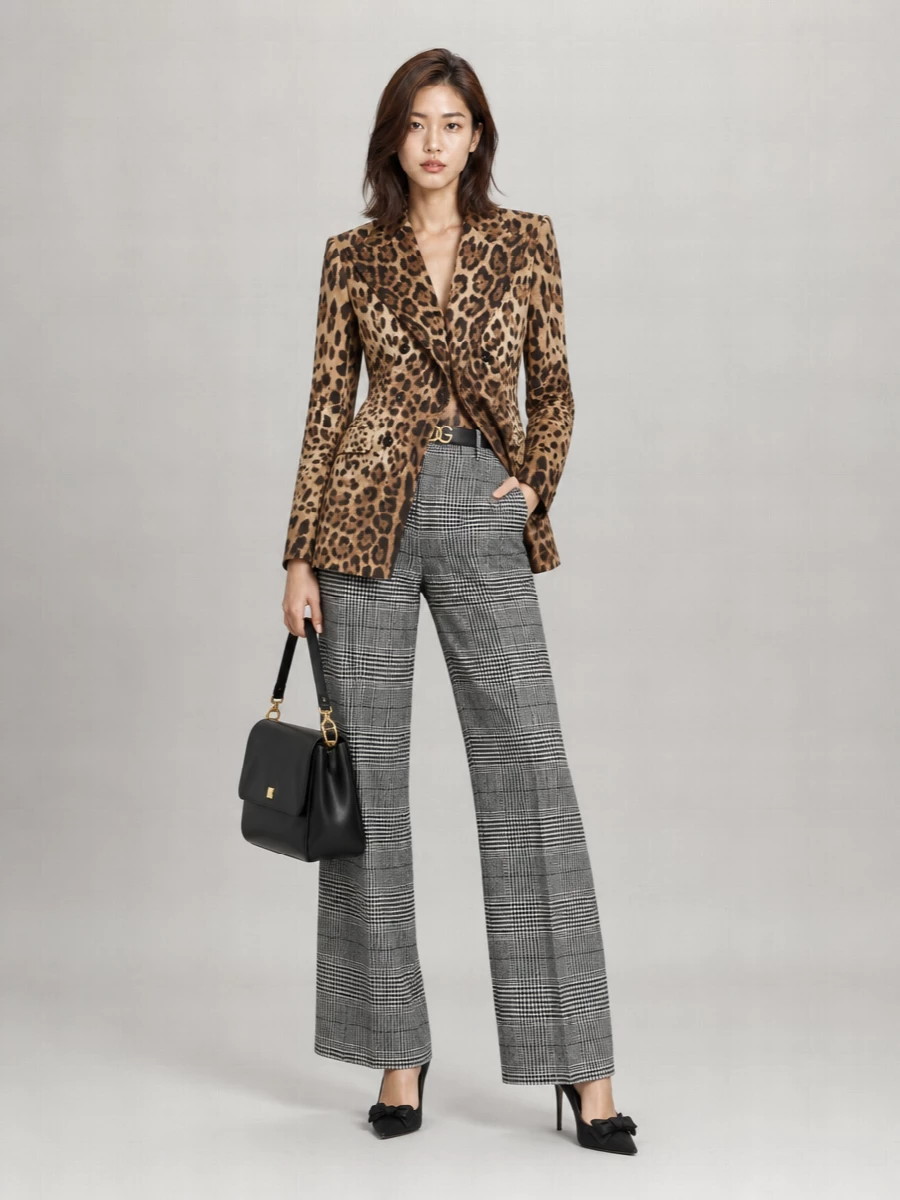 Dolce&Gabbana Leopard-Print Double-Breasted Blazer