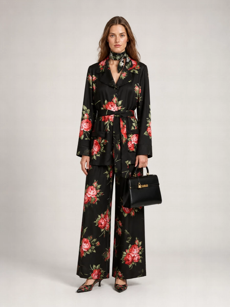 Dolce&Gabbana Silk Floral Print Long Sleeve Shirt