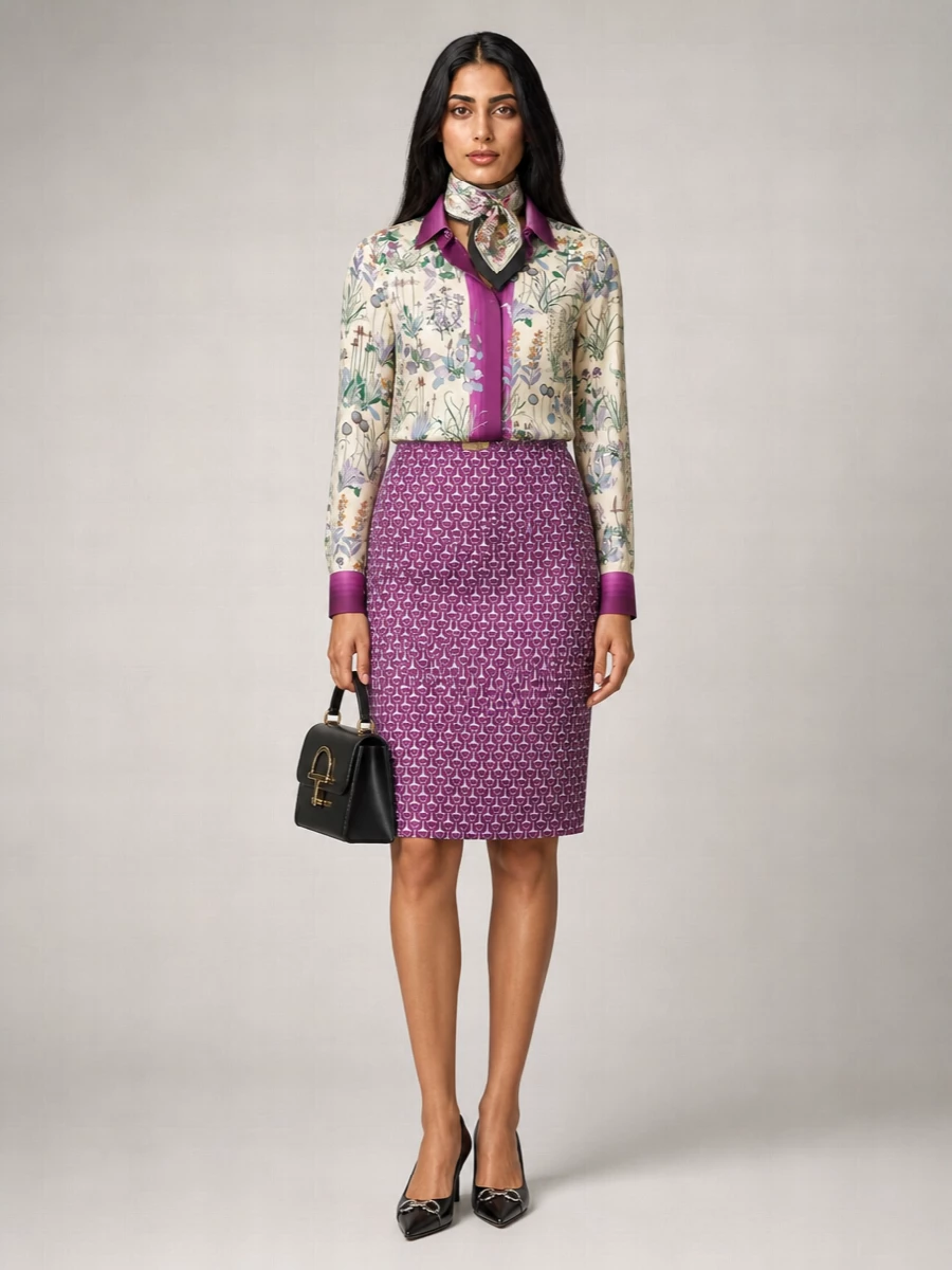 Gucci Morsetto Motif Skirt Elastic Waistband